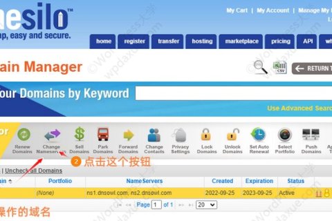 Namesilo 更改域名的NS服务器信息